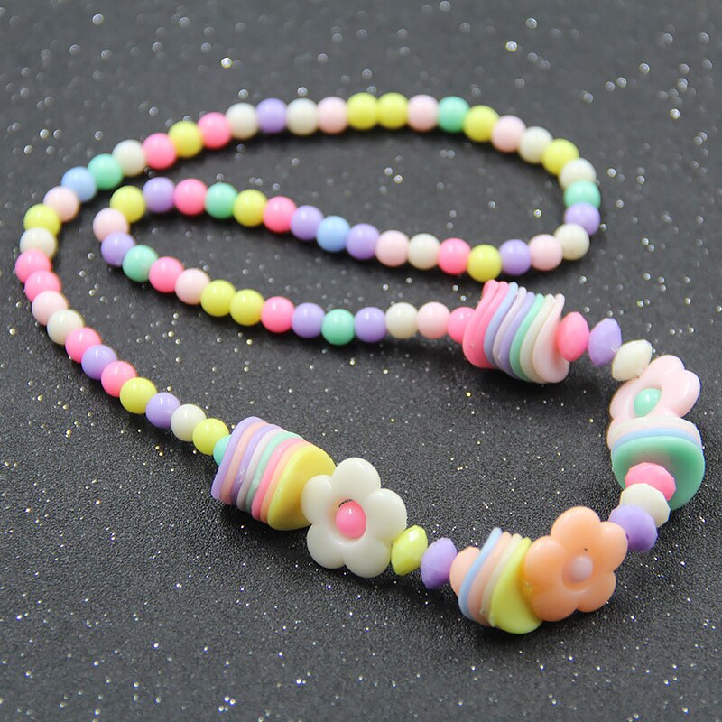Mode Zoete Snoep Kleur Ketting Kralen Charmante Ketting Kinderen Cosplay Accessoire Roze Meisje Party Multicolor Sieraden