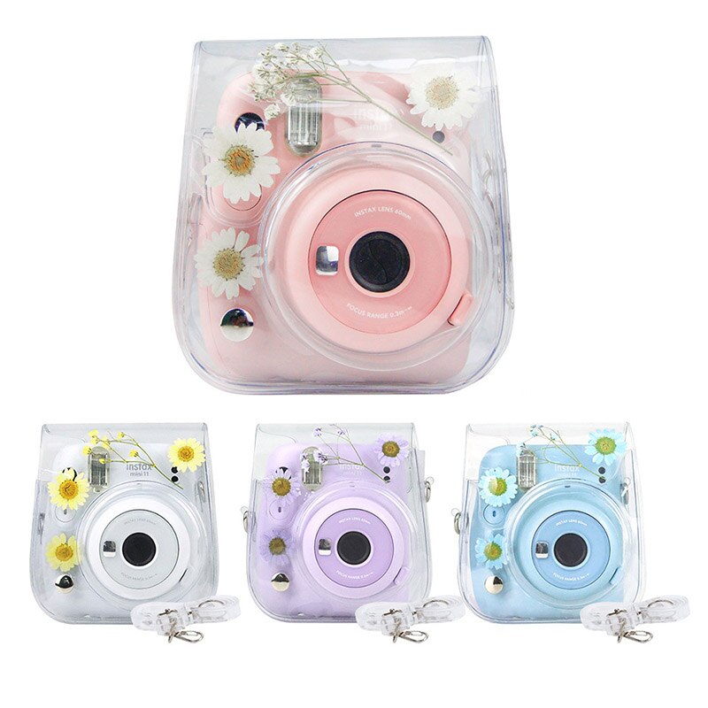 Für Fujifilm Instax Mini 11 9 8 transparent Kamera fallen Schutzhülle Tragen Tasche Abdeckung mit Schulter Gurt