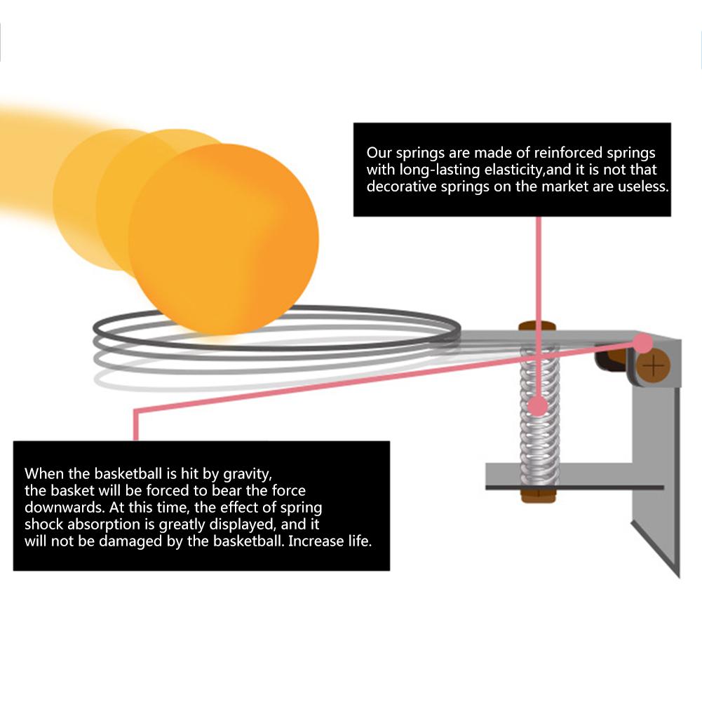 Children's Solid Basketball Frame Spring Basketball Ring Kindergarten Metal Basket Frame Wall-mounted Ring Basketball Hoop
