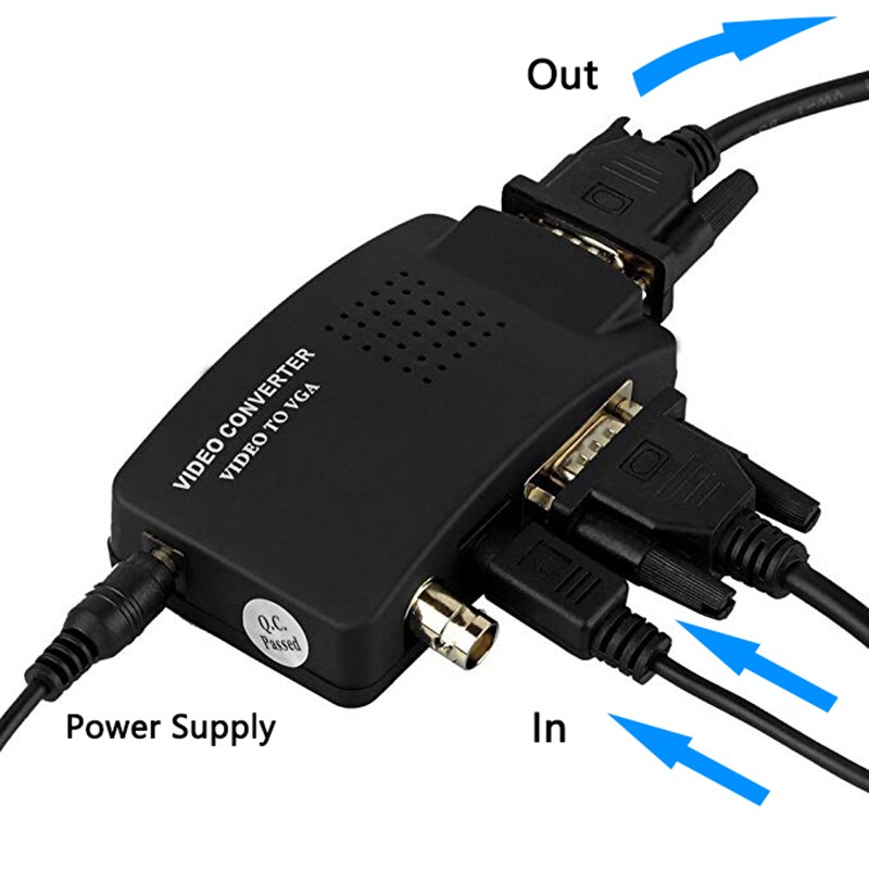 Wiistar BNC naar VGA Video Converter S-video VGA Input naar PC VGA Out Adapter Digitale Switch Box Voor PC MACTV Camera DVD DVR