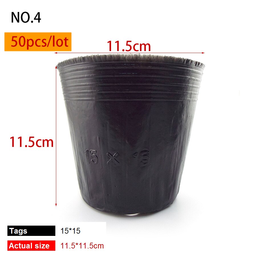 Plastic Grow Garden Pots 6 8 12cm Plant Flower Grow Pot For Home Garden Nursery Transplant Cups Planter Herb Veg: no.4 50pcs