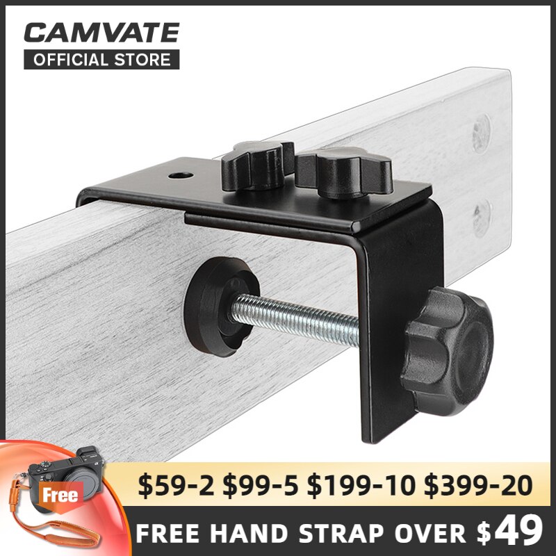CAMVATE Adjustable C Clamp Lock-grip Fixture With 5/8"-27 Male To 1/4"-20 Female Microphone Screw For Microphone Supporting