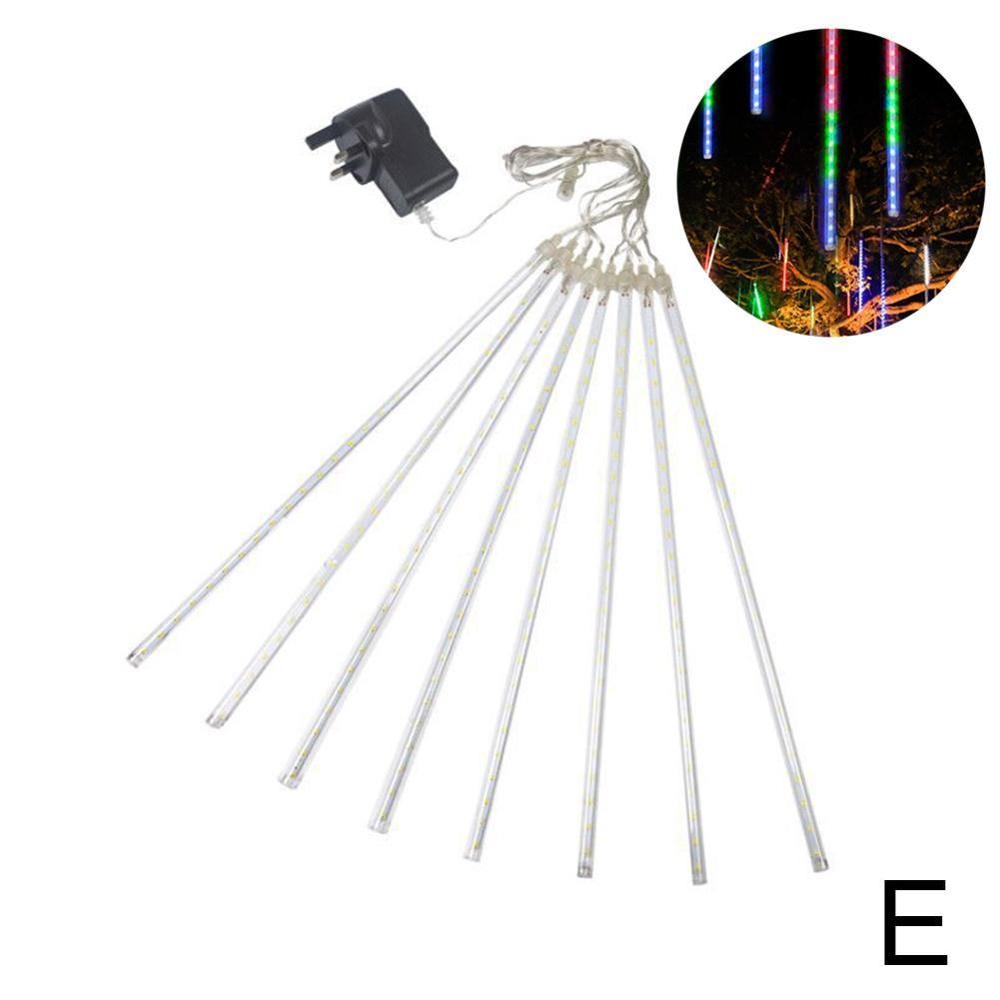 30CM 8 Tubes 144 LED Meteor Shower Rain Lights Solar Wedding Xmas Icicle Falling Light Party Waterproof For Garden Rai U7A4: E