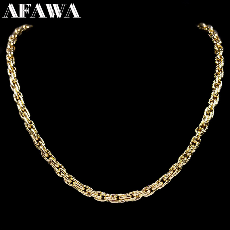 Collar de cadena de eslabones gruesos grandes de Hip Hop para hombres, cadenas masculinas de acero inoxidable de Color dorado, joyería de estilo callejero, colar masculino