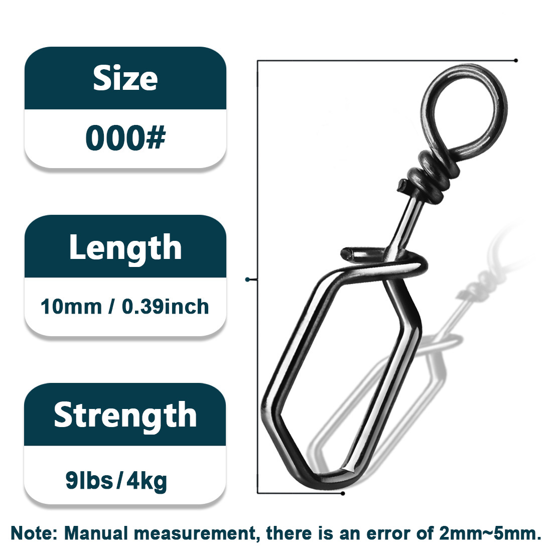 Fishing Snap 50~200Pcs Stainless Steel Coast Lock Snap Fishing Square Clip Lock Snap Fishing Lure Connector Quick Change Bait: 12 / WHITE