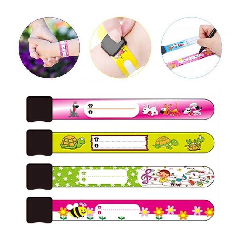 1Pc Children Travel Outdoor Safe Anti-lost Wristband Safety ID Identity Bracelet For Kids Adjustable Waterproof Wrist Strap