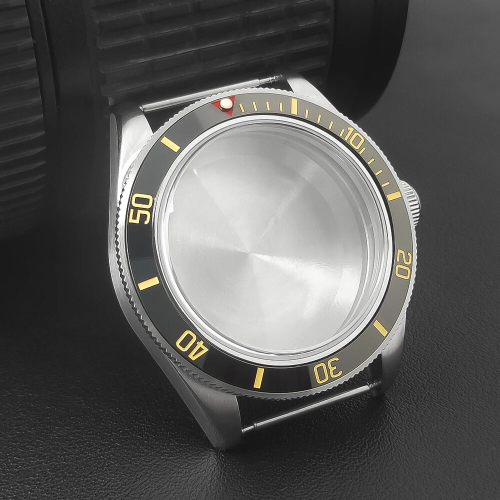 Neiton 39mm Silver Sterile Watch Case Domed Sapphire Glass Fit NH35 NH36 NH34 Movement: Rose Gold