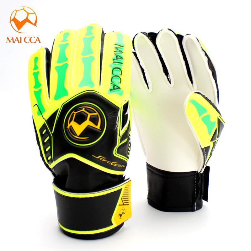 Los nuevos niños espesar látex guantes de portero de fútbol objetivo antideslizante transpirable guantes niños: green / size 6