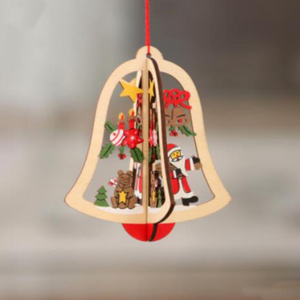 Diy røde jule snefnug & stjerne & træ træ vedhæng ornamenter hjem jul fest juletræ børn dekorationer: B