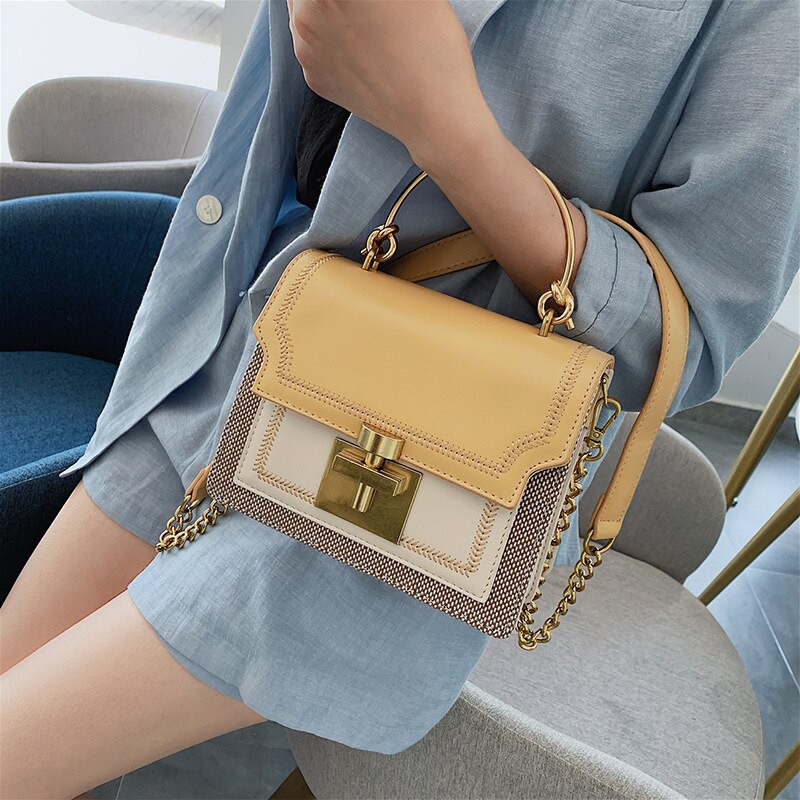 Crossbody väska för kvinnor läder små handväskor för flickor sac a main femme axel plånböcker och väskor rem kedja