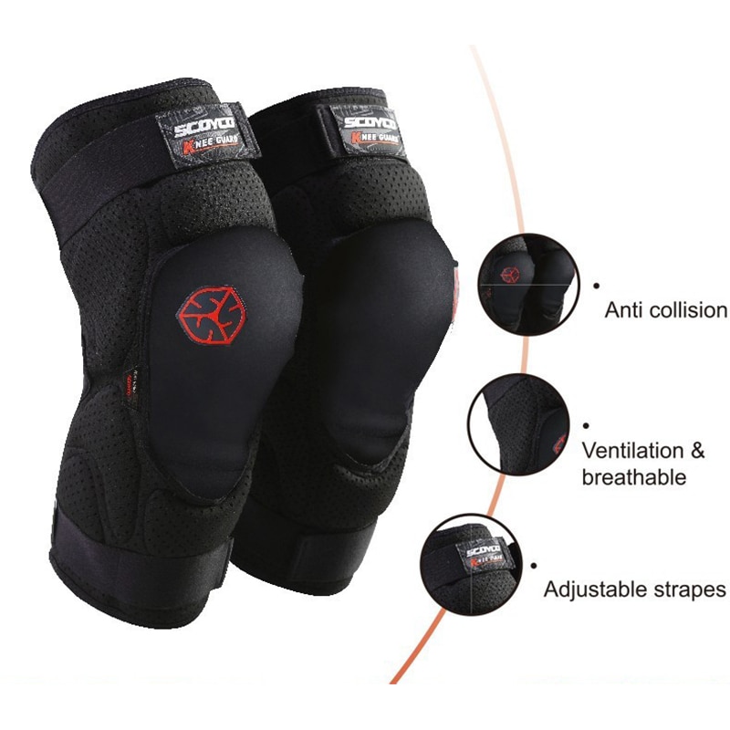 SCOYCO-rodilleras blandas para moto, protector de rodilla compatible con la CE, protector de rodilla para deporte común, esquí en nieve, patinaje