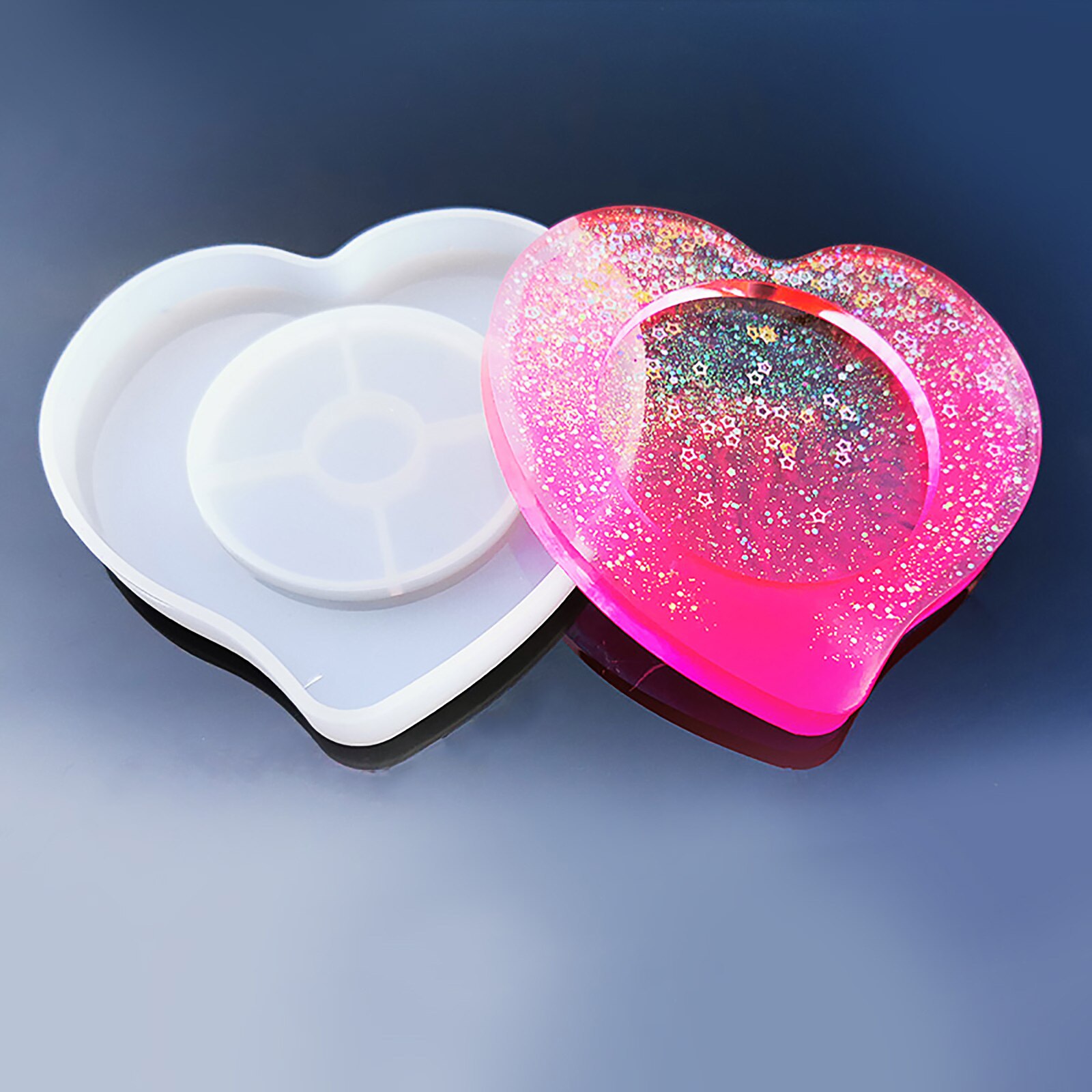 Siliconen Epoxy Mallen Hars Asbak Craft Diy Hars Mold Schedel Hart Plein Mold Diy Kristal Uv Sieraden Maken Gereedschap