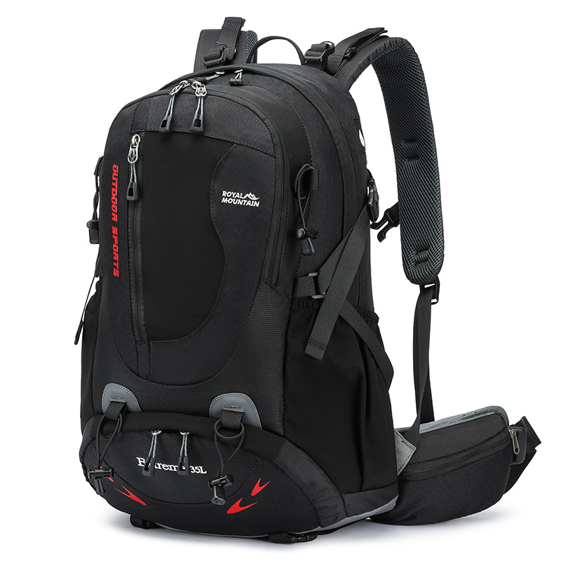 Mochila de senderismo de 35L para hombres y mujeres, mochilas de escalada con plano posterior, bolsa deportiva, bolsa de equipaje de viaje: Silver color
