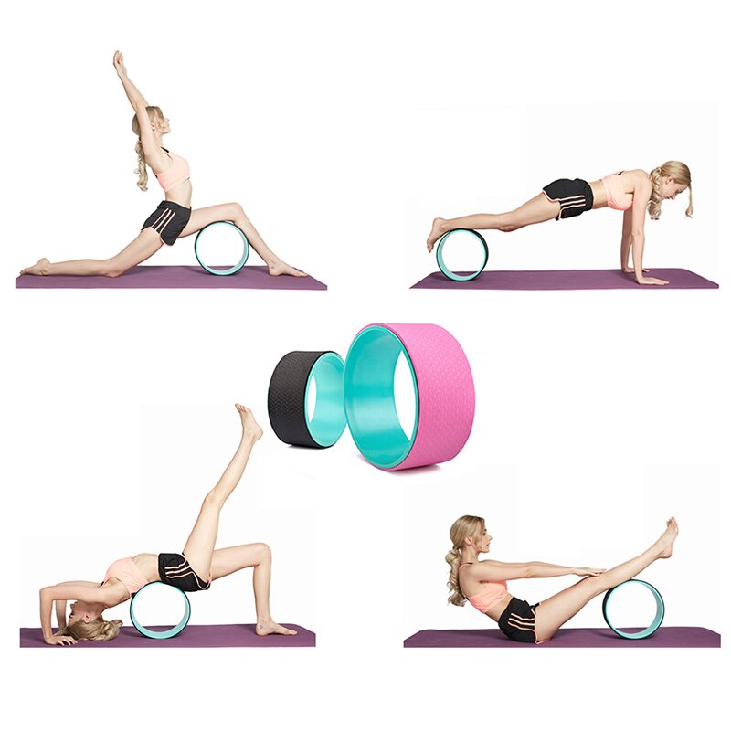 Yoga Wheel Dharma Yoga Prop Wheel Pose Thick Padding Yoga Roller for Back Pain Stretching Increased Flexibility