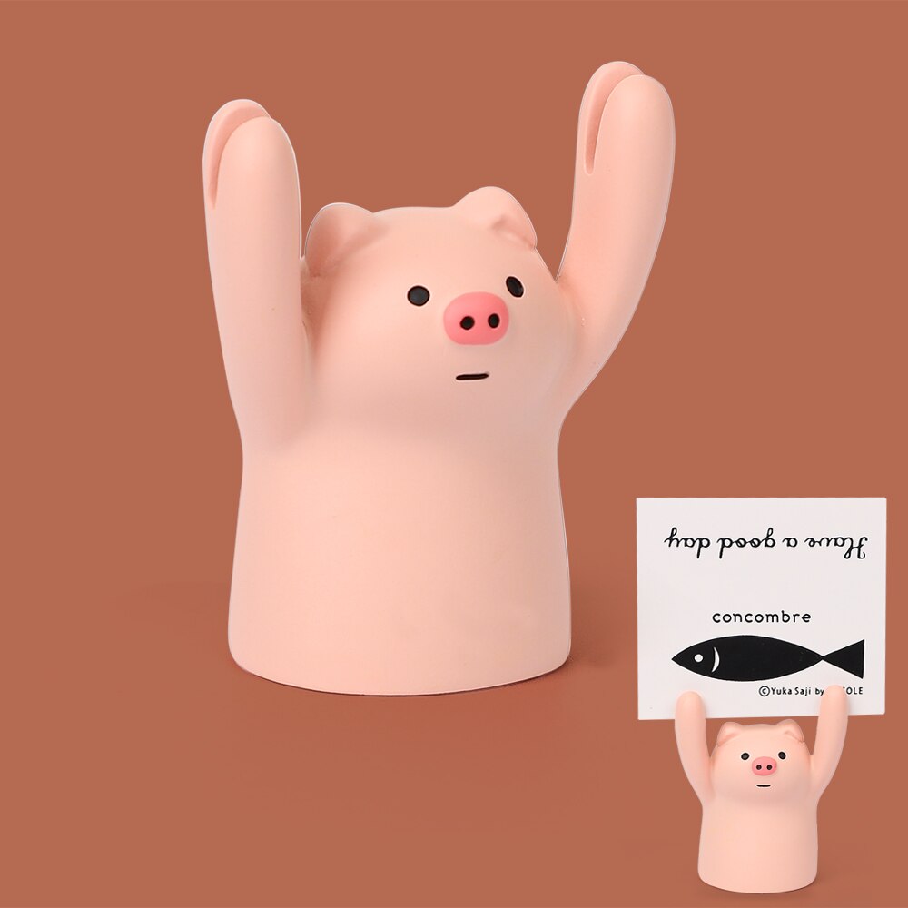 Jianuwu 1 stk sød tegneserie gris hæve hænder mappe desktop sød tegneserie pige hjerte lodret pendul note fotomappe ornamenter: Default Title