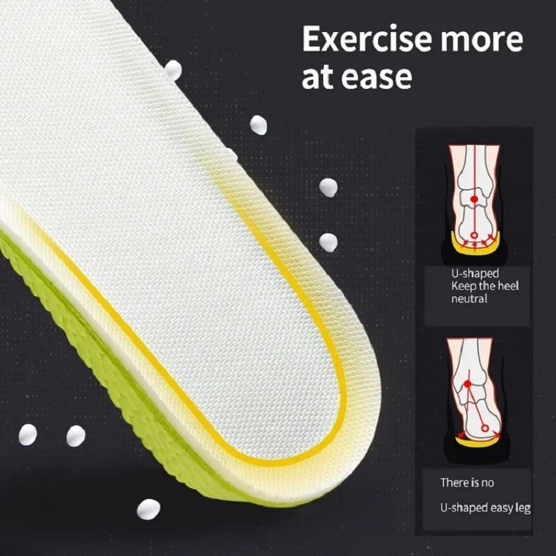 Solette invisibili per aumentare l'altezza Scarpe in memory foam verde Suola traspirante Comoda per uomo Donna Soletta per la cura dei piedi