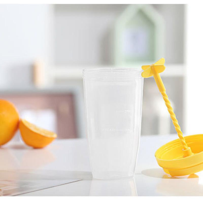 Manual Stirring Cup Soybean Milk Cup Cyclone Stirring Cup Coffee Cup Plastic Drinking Bottle Sports Shaker Bottle
