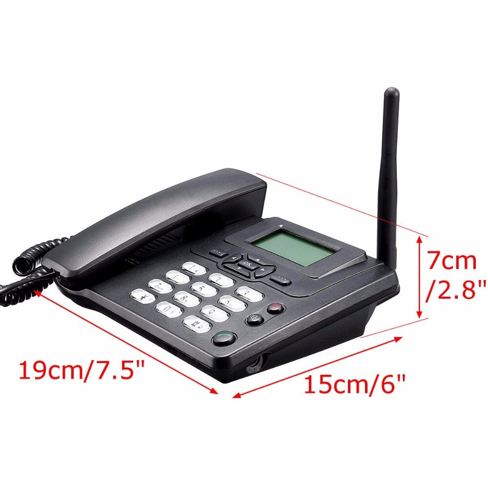 GSM SIM Karte Schreibtisch Drahtlose Telefon Hause Festnetz Telefon Zauberstab Halterung Mit FM Radio Feste Radiotelephone verdrahtet Telefon Hause Schwarz