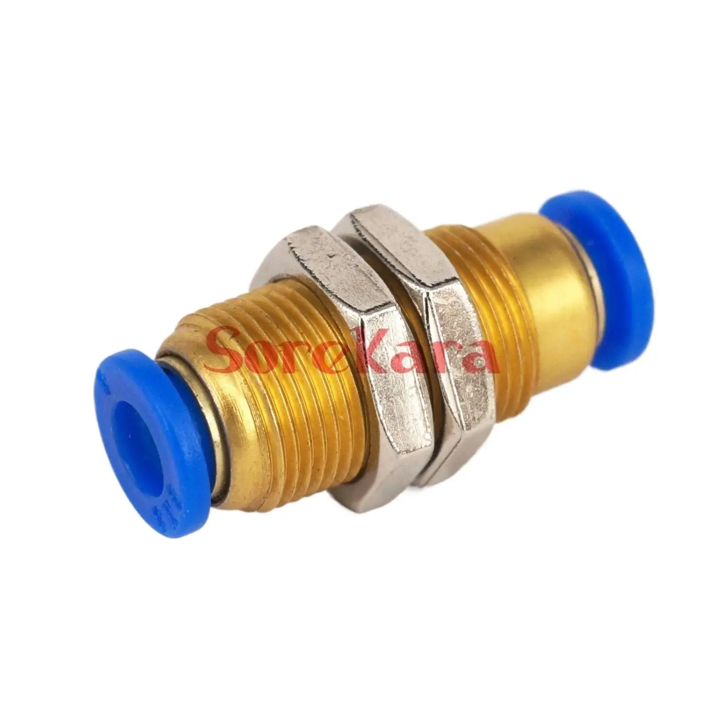 Fit Tube O/D 4/6/8/10/12mm Pneumatic Bulkhead Push In Connector Quick Release Air Fitting