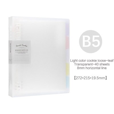 KOKUYO-Libreta de la serie Soft Light, carpeta de hojas sueltas A5 B5, carpeta estilo diario, agenda, diario, oficina, escuela, suministros kawaii, 1 ud.: B5-touming