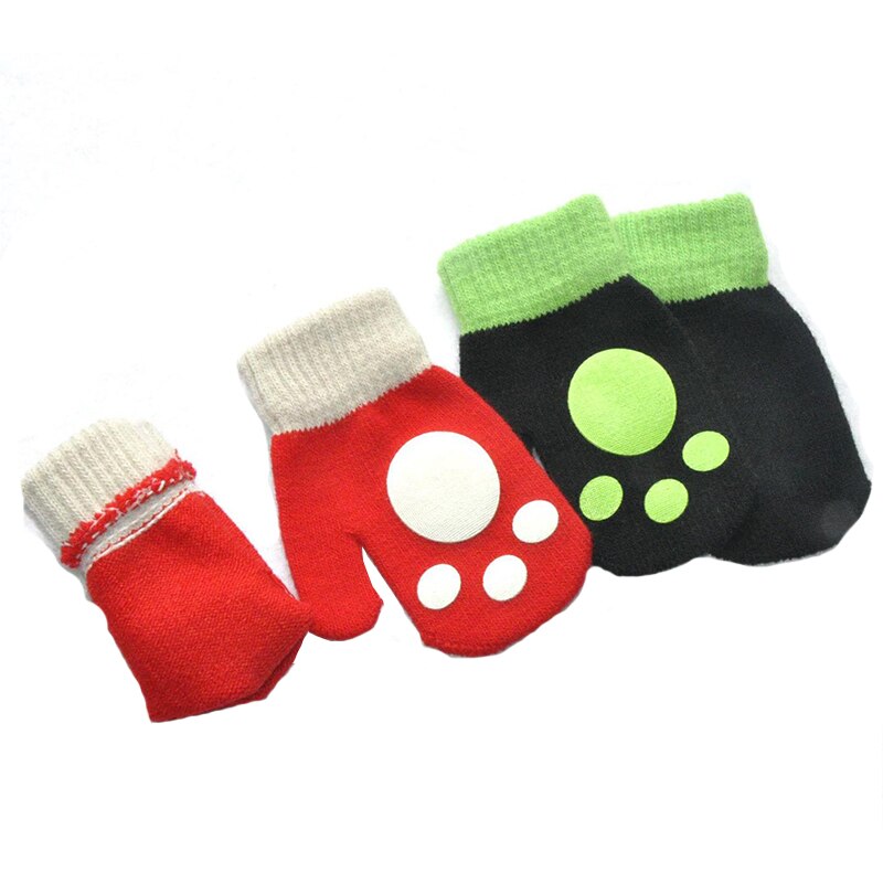 Balleenshiny Fußabdruck freundlicher Winter Warme Handschuhe für 1-5Y Nette Baby Warme Handschuhe Kleinkind Kind Karikatur Fäustlinge für Jungen Mädchen