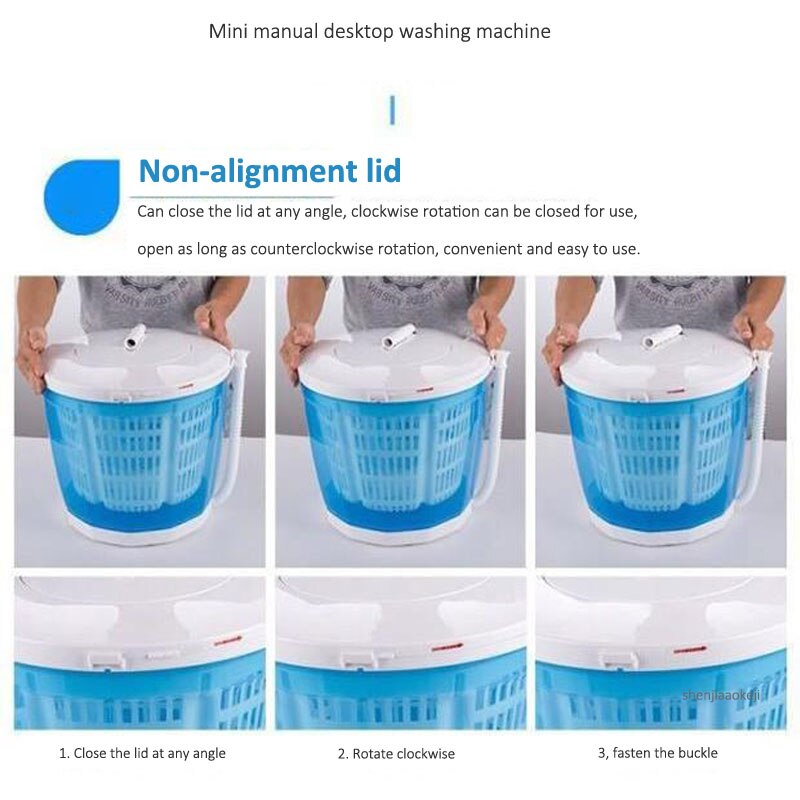 Mini manual clothes washing machine Home/dormitory washing machine Hand-held laundry washing dehydration one-piece washer 1PC