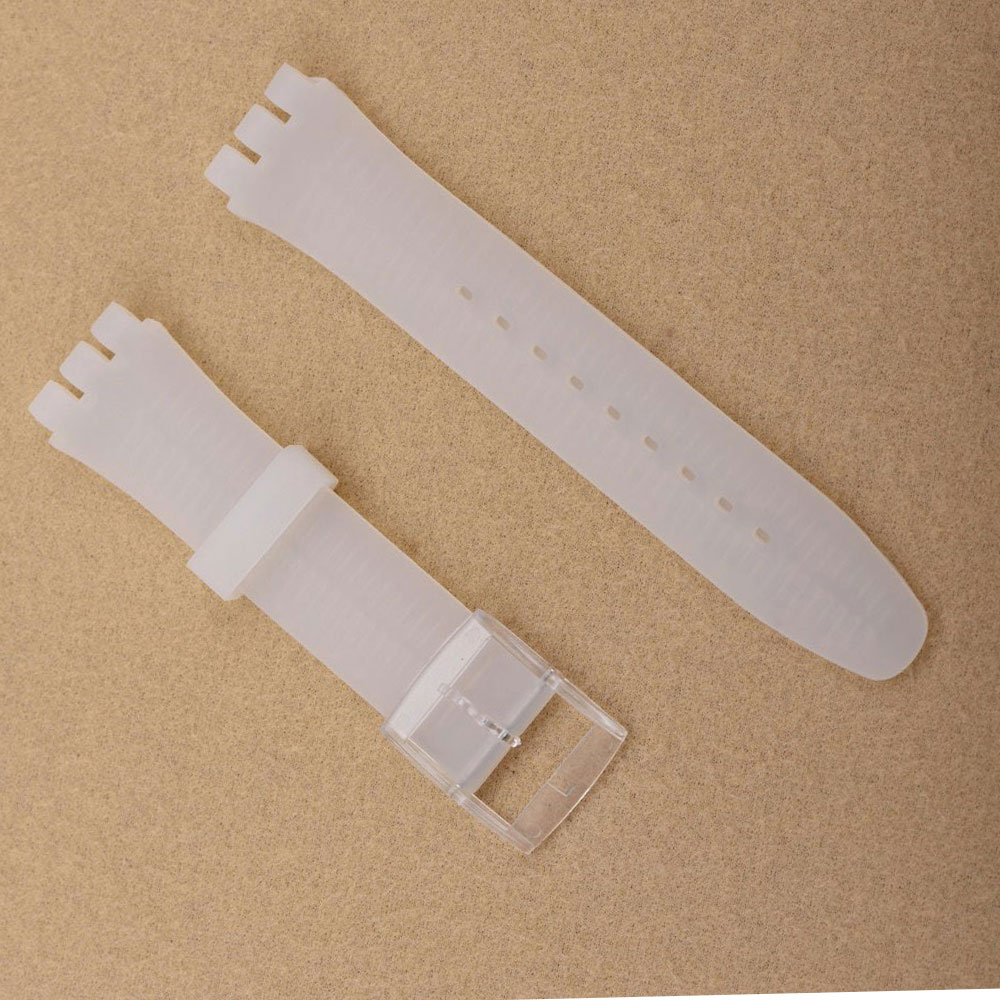 Schwarzes Armband für Swatch-Armband, Schnalle, Silikon-Uhrenarmband, 17 mm, 19 mm, 20 mm, Gummiarmband, 16 mm, Uhrenzubehör