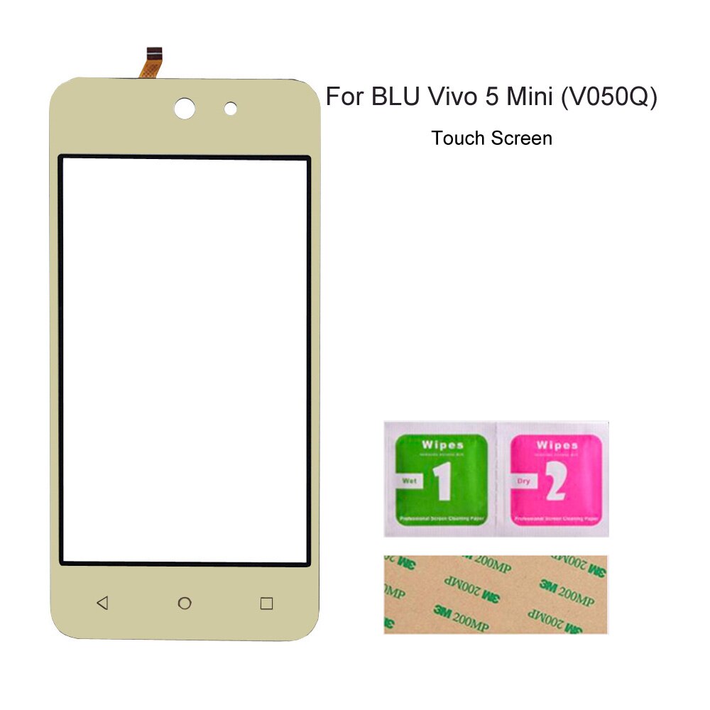 Front Glass Panel Sensor Screens For BLU vivo 5 mini V050Q Mobile Touch Screen Digitizer Phone Repair Parts Tools: Gold