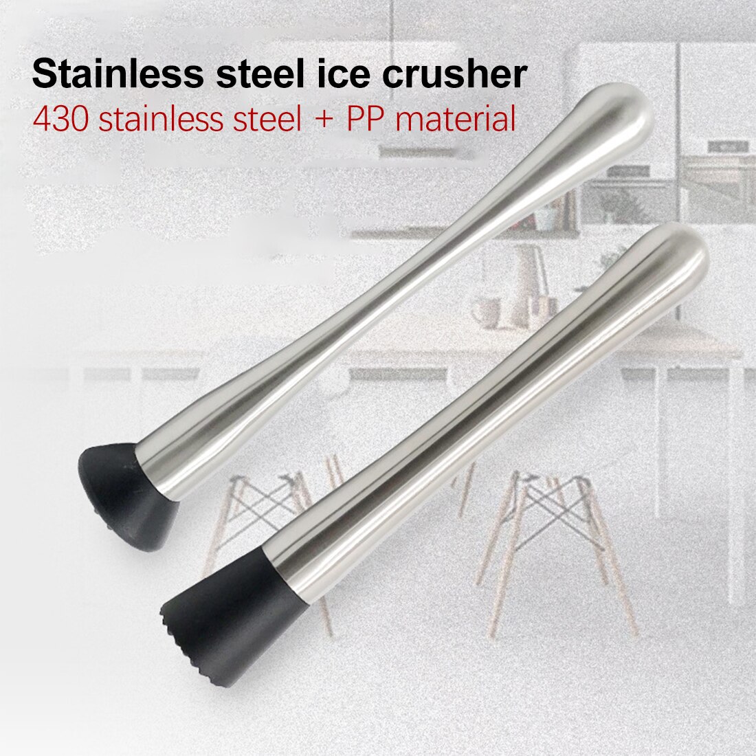 Martillo de hielo triturado de acero inoxidable, herramientas de coctel, mezclador de bebidas Mojito