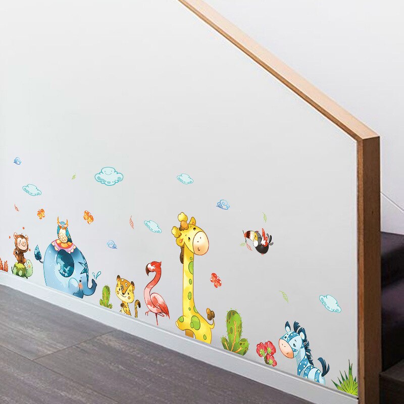 mamalook Cartoon Party Cute Animals Wall stickers Home Decor Kids Baby Rooms Bedroom Nursery Art Mural Decals Wallpaper