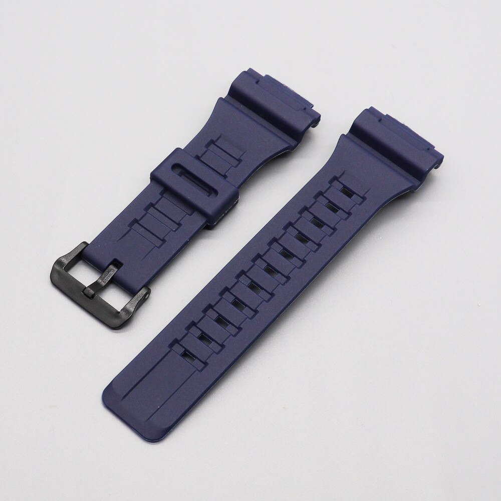 Bracelet en résine de Silicone noir mat, 18mm, pour Casio g-shock AQ-S810W S800W AEQ-110W W-735H SGW-300H, accessoires de bracelet de montre: Navy blue