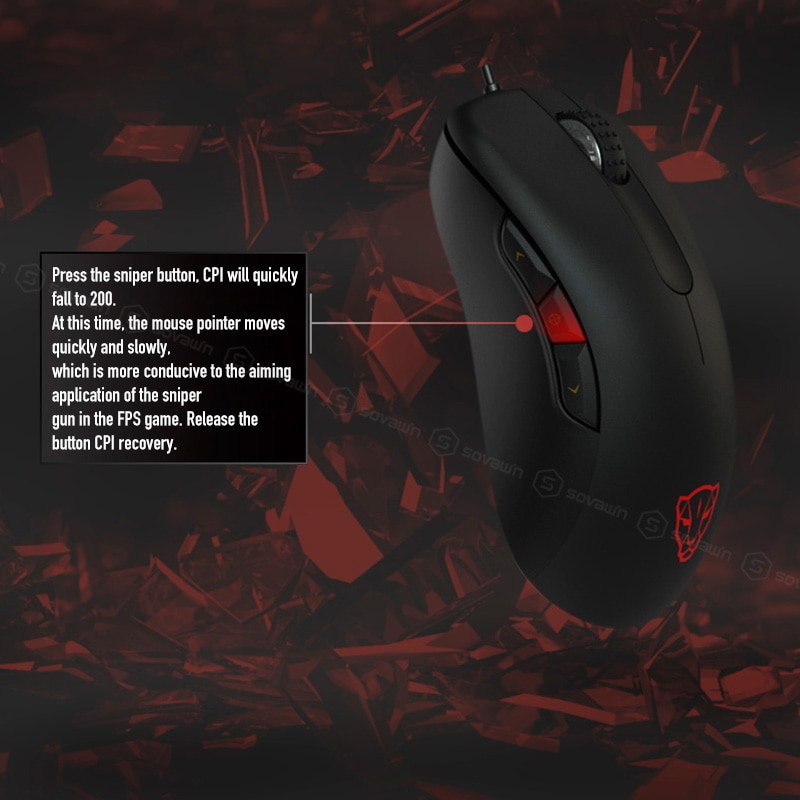 Original Motospeed V100 Wired Optical Gaming Mouse RGB Light Esport Game Computer Mouse USB 6200DPI for PC Laptop