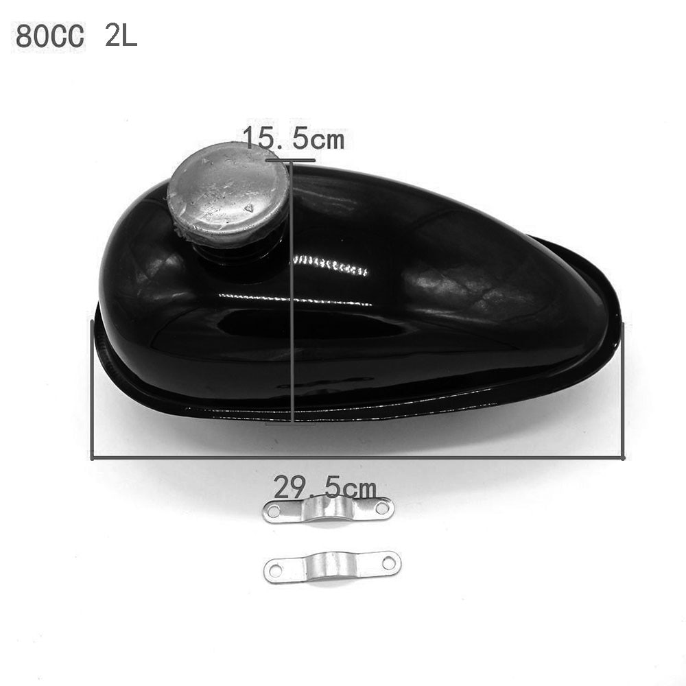 2L Petrol Fuel Tank with Cap for 80cc 66cc 49cc Motorised Push Bike Motorized Bicycle
