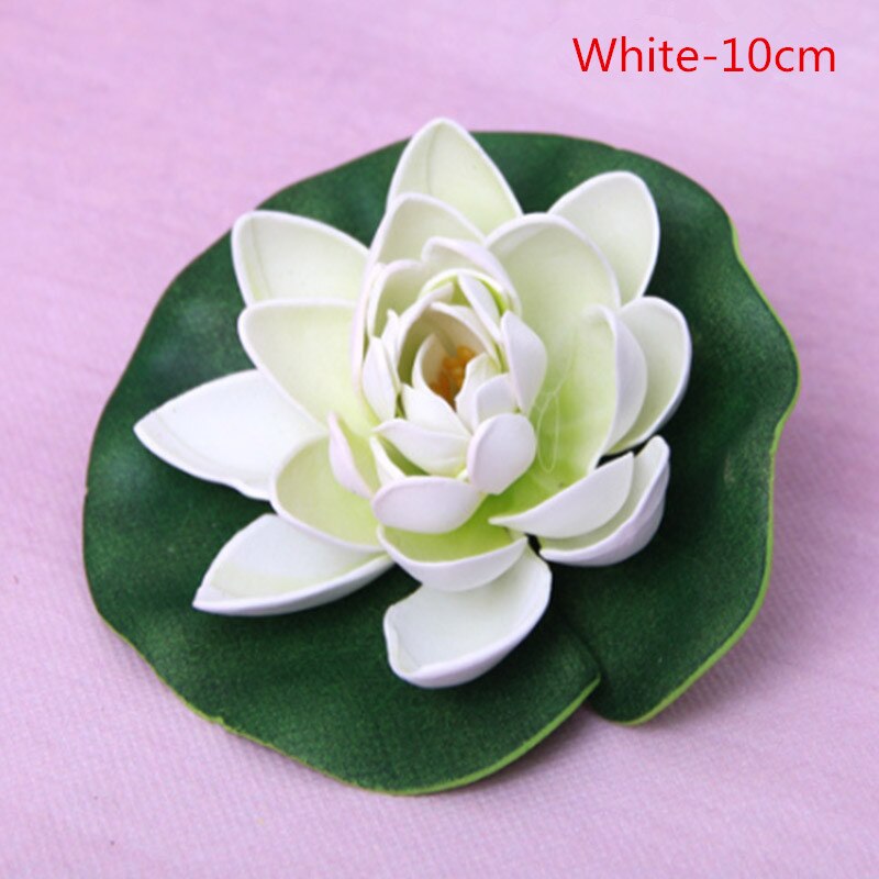 Künstliche Wasser Lilie Schwimm Blume Teich Anlage Ornament 10/18/28cm Hochzeit Heimat Garten Party Dekorationen: Weiß 10cm