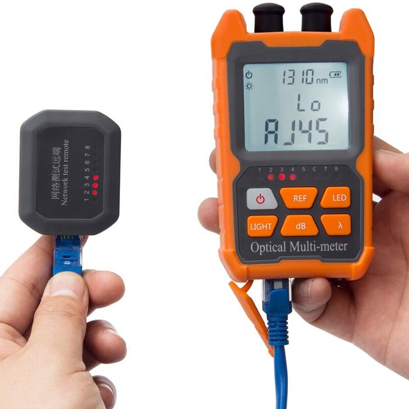 Fiber Optic Cable Tester Portable Optical Power Meter FC/SC/ST Universal Interface Fiber Tester Built-In 1Mw Visual Fault Locato