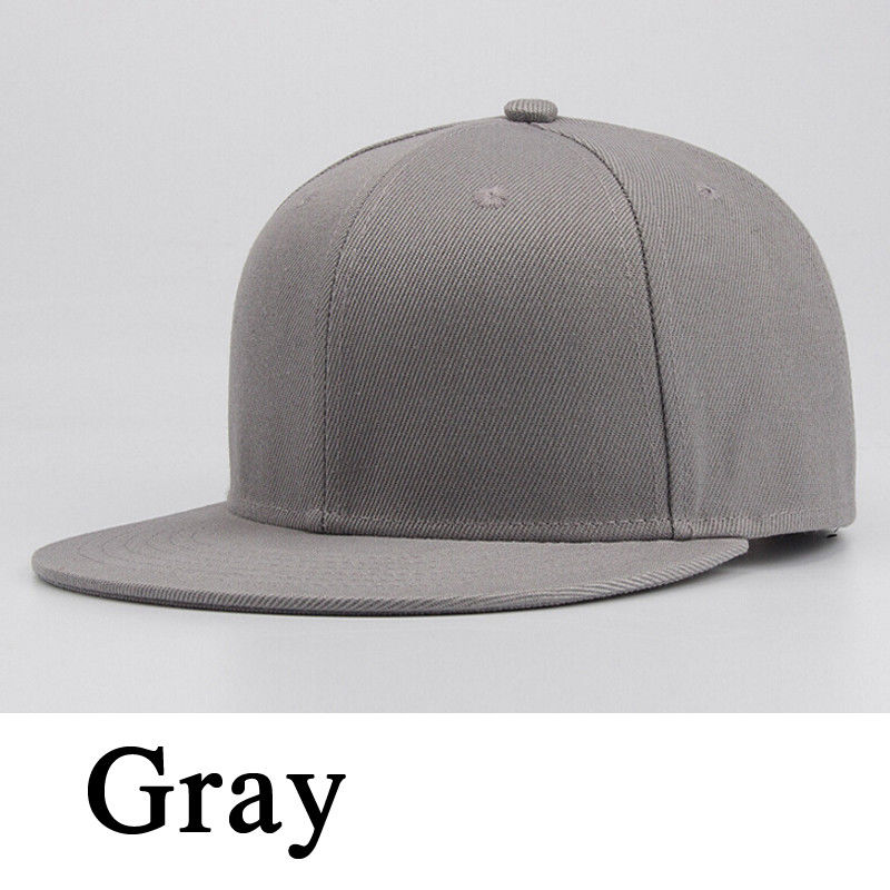 Ny sport baseball cap blank almindelig solid snapback golfbold street hat mænd kvinder: Lysegrå