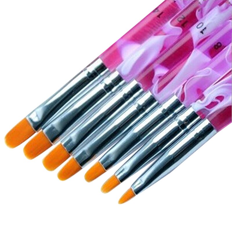 10 st/set nail art borste set uv gel akryl nail art paint pen teckning pensel nail art liner pensel gör-det-själv nail art manikyrverktyg: 03 7 st