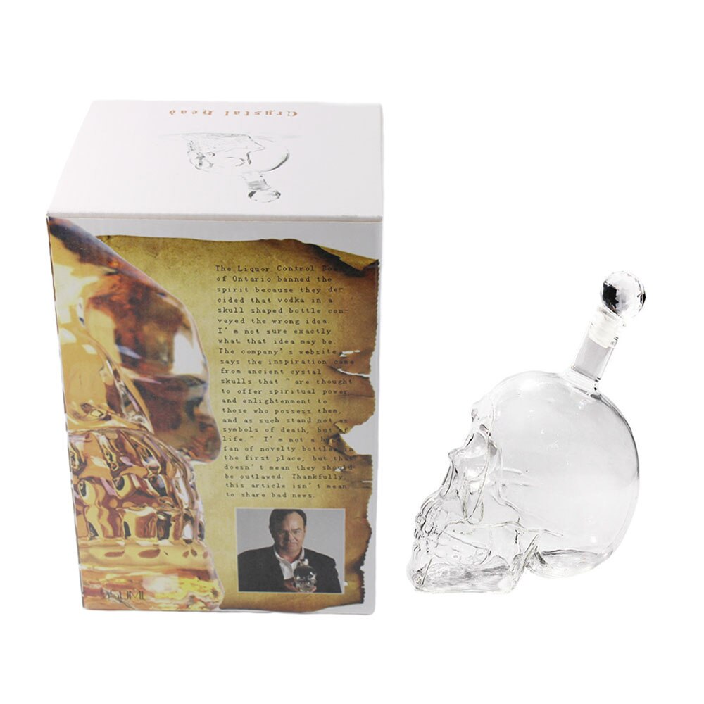 125/350/550/1000ml skull whisky lasi flagon vodka pullo borosilikaattilasipullo viinipullo tulpalla kallo juominen