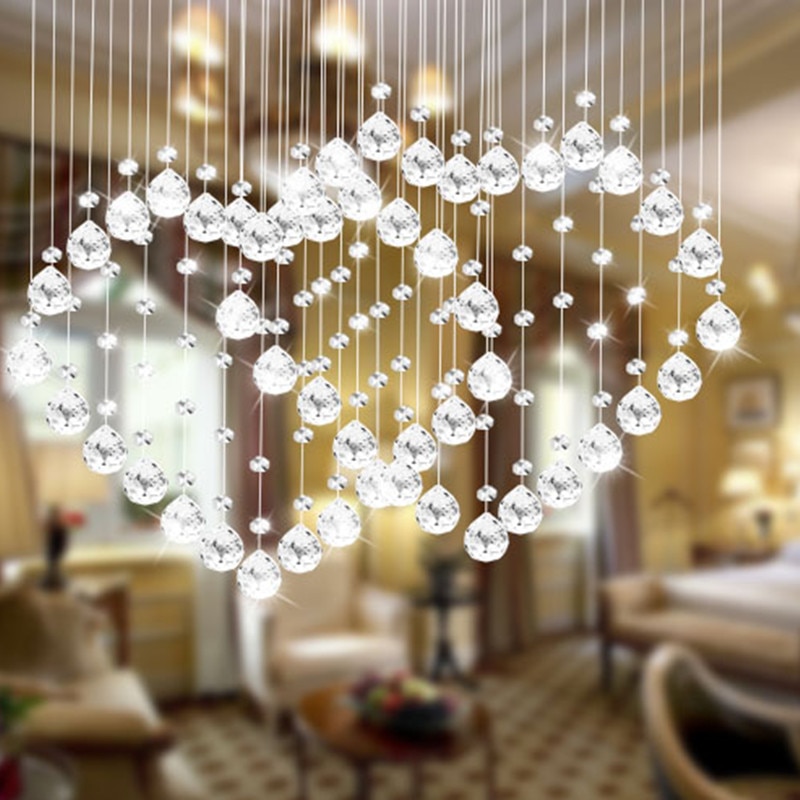 Bola de luz de diamante hecha a mano para decoración del hogar, Prisma de cristal facetado de 30mm, piedras de vidrio y minerales, bolas tipo gota de iluminación