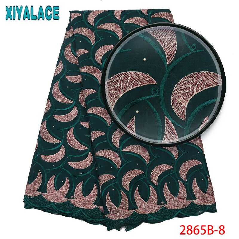 Swiss Voile Lace Fabric Top African Dry Lace Fabric  Swiss Voile Lace In Switzerland with Stones KS2865B-6