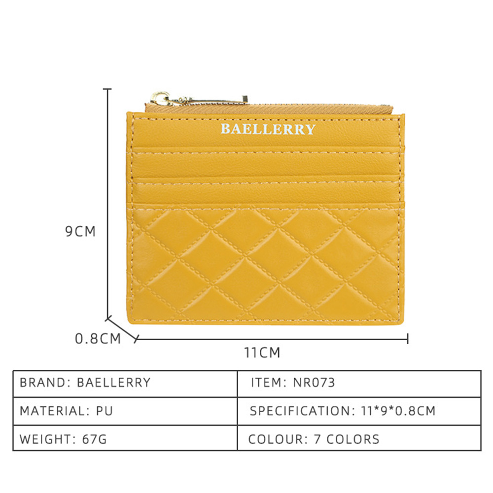 Baellerry Mini Women Wallets Card Wallets Slim Zipper PU Leather Female Purse Card Holder Wallet