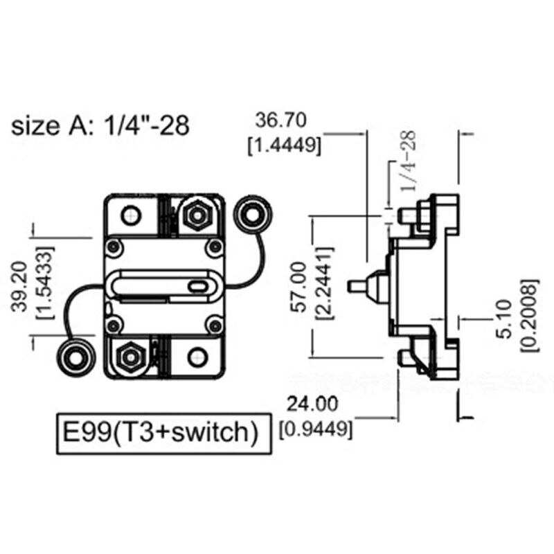 1 pcs 30a 40a 50a 60a 70a 80a 100a 120a 150a 200a 250a 300a ampères disjoncteur fusible réinitialisable 12-48v dc voiture bateau auto étanche