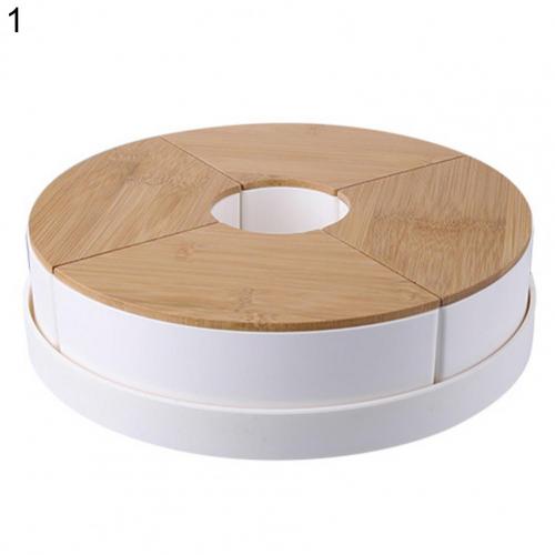 Gedroogd Fruit Lade 2 Stijlen Snack Lade Bamboe Anti-Roest Novel Grote Capaciteit Draagbare Snack Plaat: White