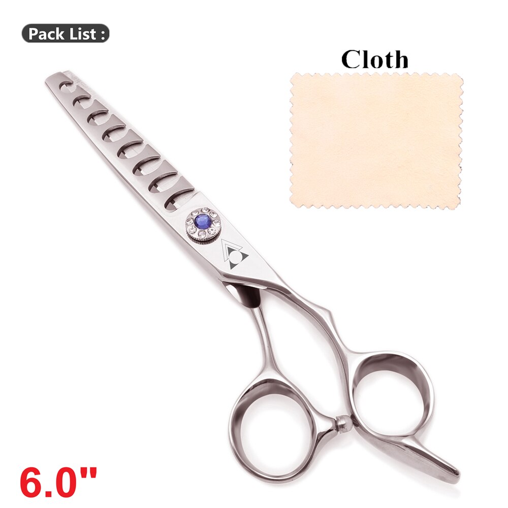 Ciseaux professionnels de coiffure de , 6.0 ciseaux amincissants pour barbier, coupe en acier japonais 440C 9022 #: 9022 lan Ya 6.0