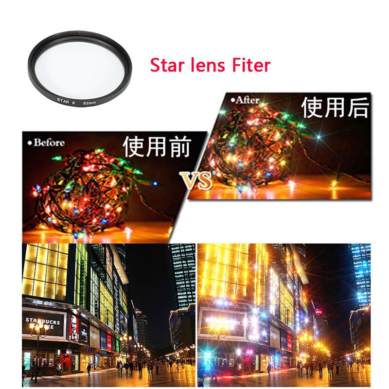 Juego de filtros para GoPro Hero 7, 6, 5, accesorios, lente estrella 52mm ND 4/8/16/ CPL/UV/MC/filtro de color rojo con anillo adaptador de tapa de lente