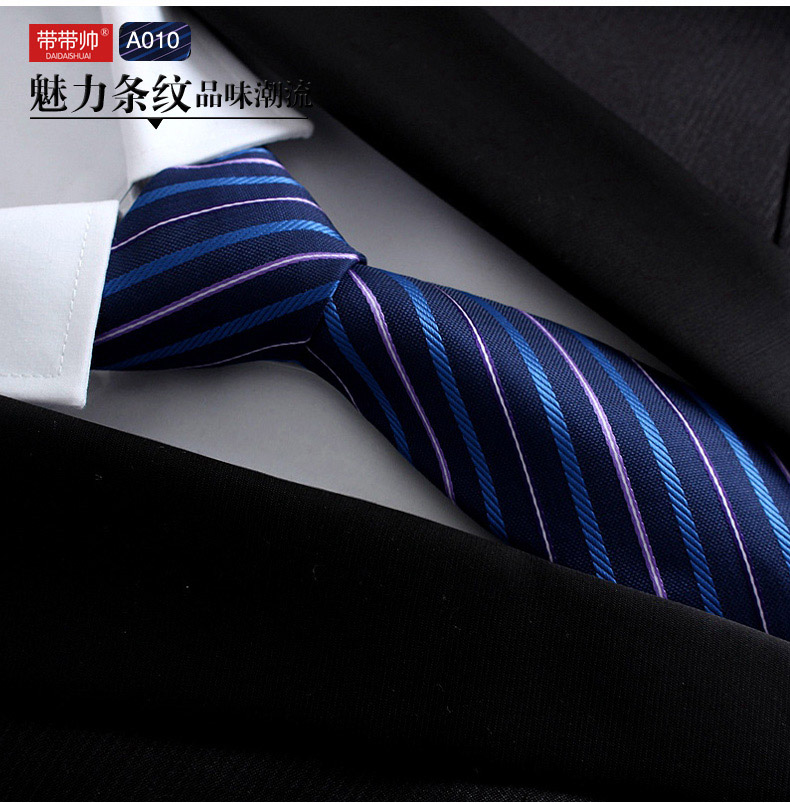 Corbata clásica de 8 cm para hombre a rayas para ceremonia de boda y cita, corbatas formales de de seda sintética con caja de: Color 12