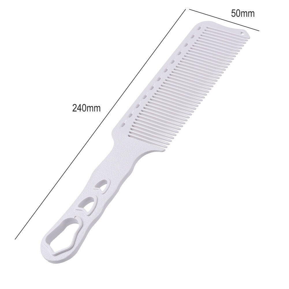 Cutting Comb Hair Salon Hairdressing Flat Top Clipper Comb Carbon Fiber Anti-static Wide Tooth Hair Trimmer Styling Tool: Beige L