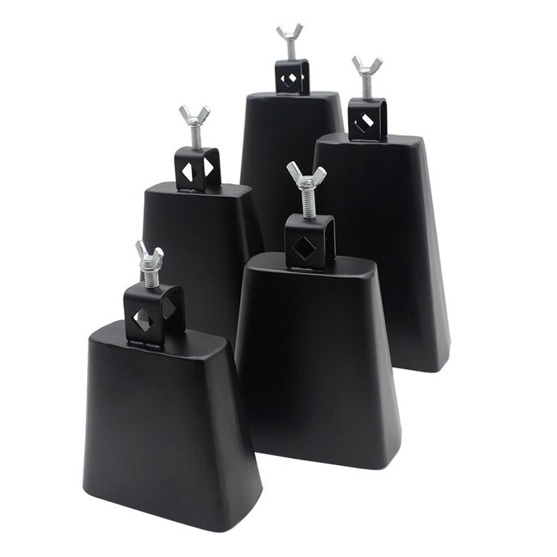 2 Stuks 5 Inch Koe Bel Noise Maker Koebel Percussie Instrument Met Handvat Stok Voor Drum Set Kit Percussie