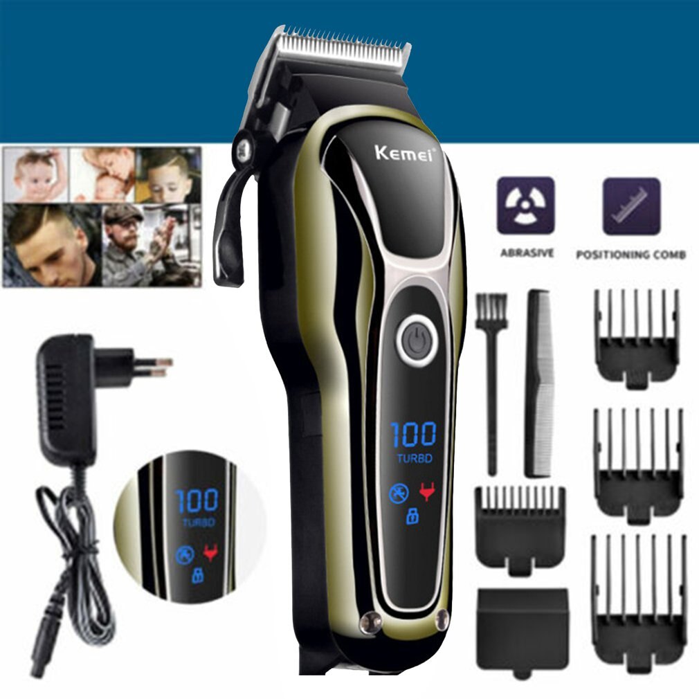 Men Electric LCD Hair Clipper Grooming Clippers Trimmer Haircut Machine Barber Shaver