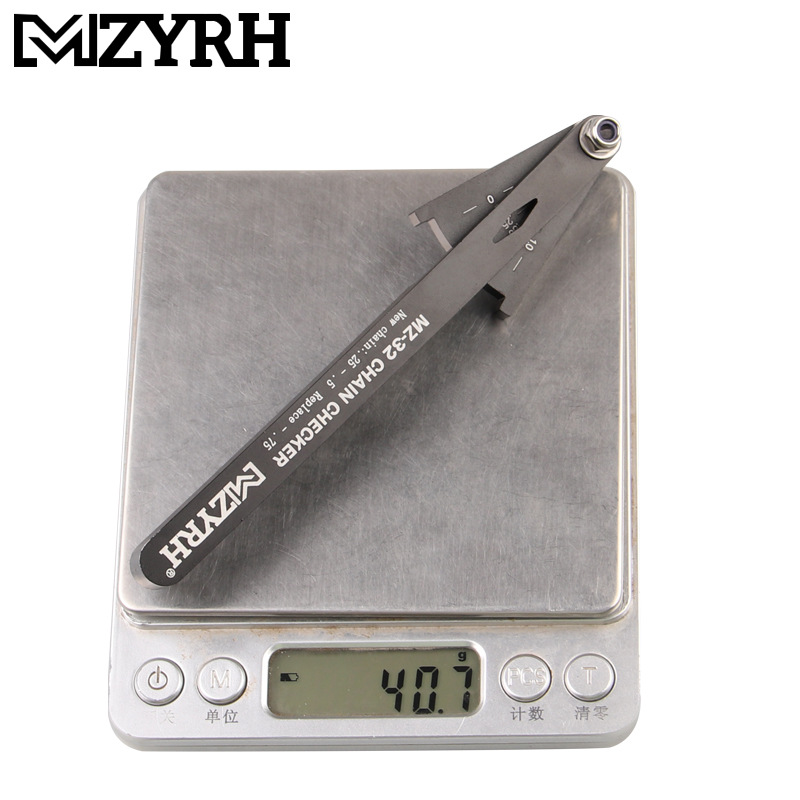 MZYRH-comprobador de cadena de bicicleta, herramienta indicadora de desgaste de cadena de bicicleta, medidor de cadenas multifuncional, medición para bicicleta de carretera y montaña